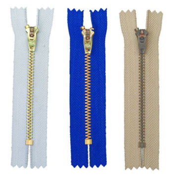 4# Yg/GS Semi Auto Lock, Brass Zipper